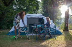 Les Hortensias grande tente familiale deux chambres et séjour vue mer sur camping nature